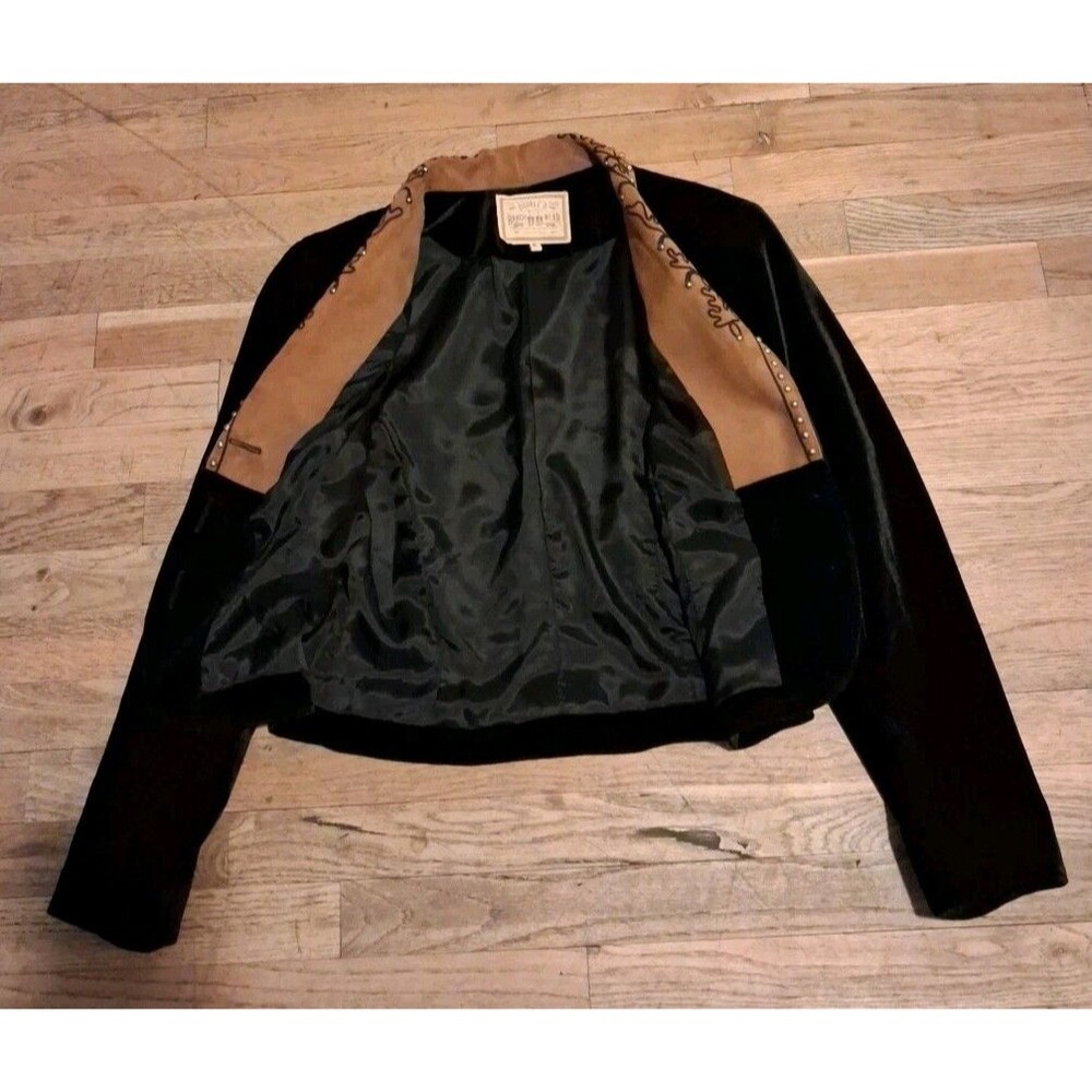 Double D Ranch Black Velvet Studded Blazer Jacket Medium - Picture 3 of 8